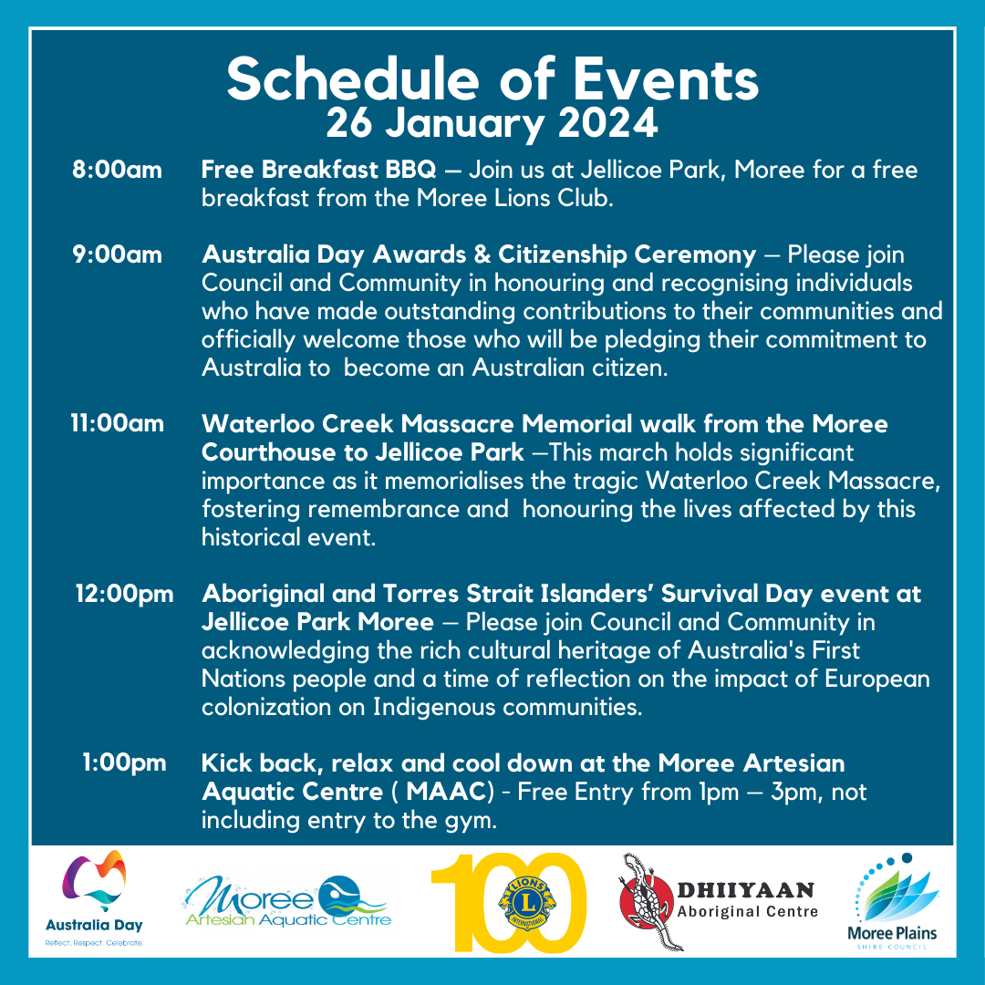 Moree Plains Shire Council Celebrations for Australia Day